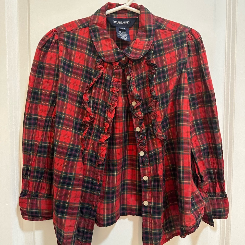 4/4T Ralph Lauren Polo Button Up Plaid Shirt